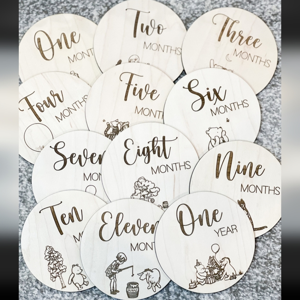 Classic Winnie the Pooh monthly milestone disc